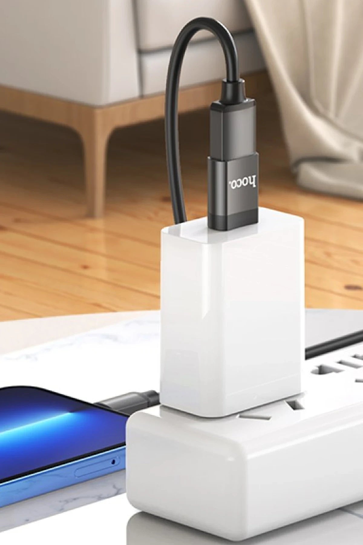 Hoco. UA17 Tak Çalıştır Type-C to USB 3.0 Dönüştürücü - Siyah