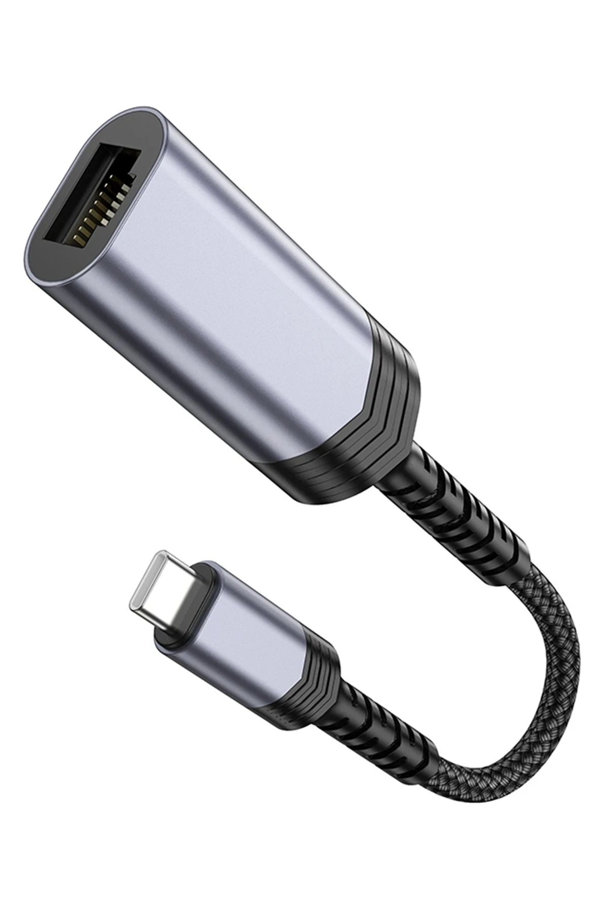 Hoco. UA26 Tak Çalıştır Type-C to RJ45 100 Mbps Ethernet Dönüştürücü - Gri