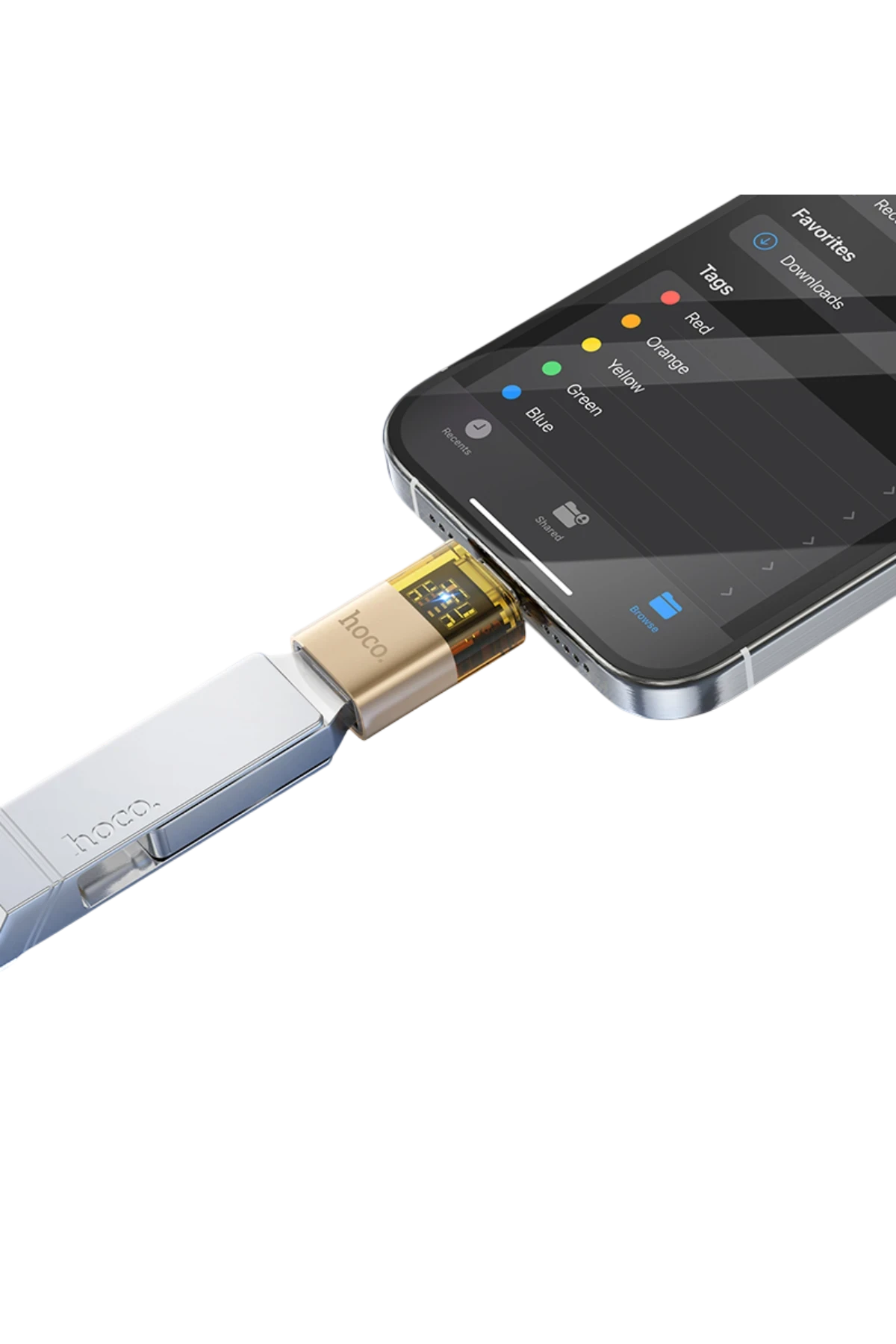 Hoco. UA36B Tak Çalıştır Type-C to USB 3.0 Dönüştürücü - Siyah