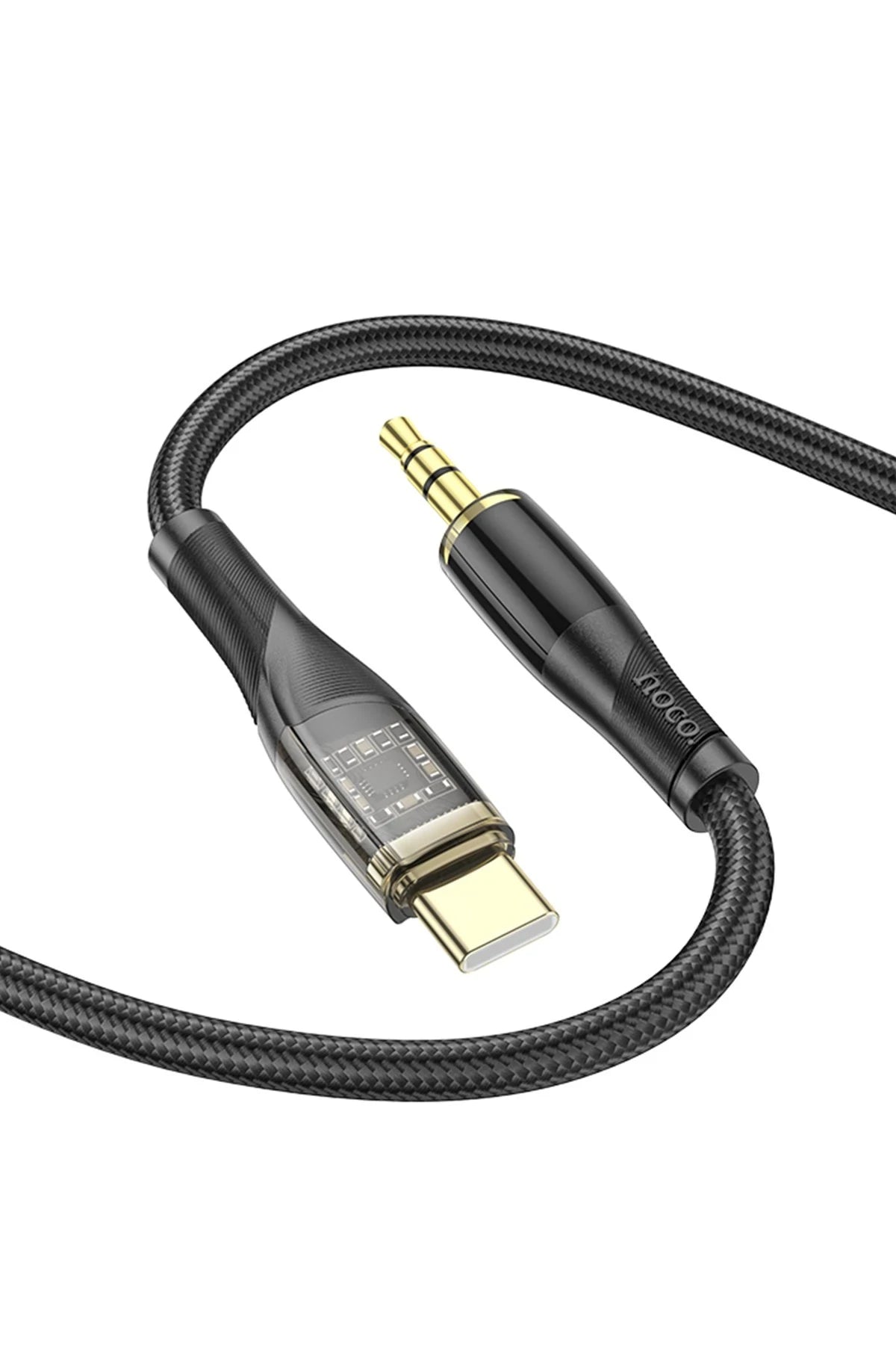 Hoco. UPA25 1M Tak Çalıştır Type-C to Aux Kablo - Siyah