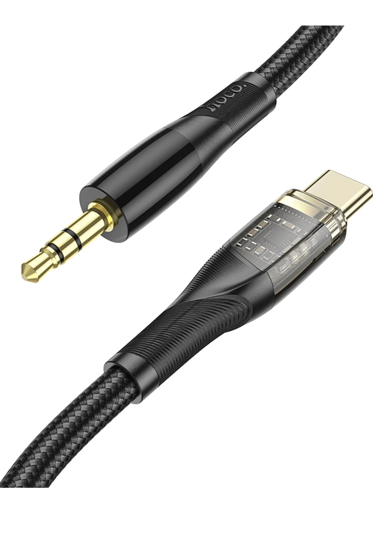 Hoco. UPA25 1M Tak Çalıştır Type-C to Aux Kablo - Siyah