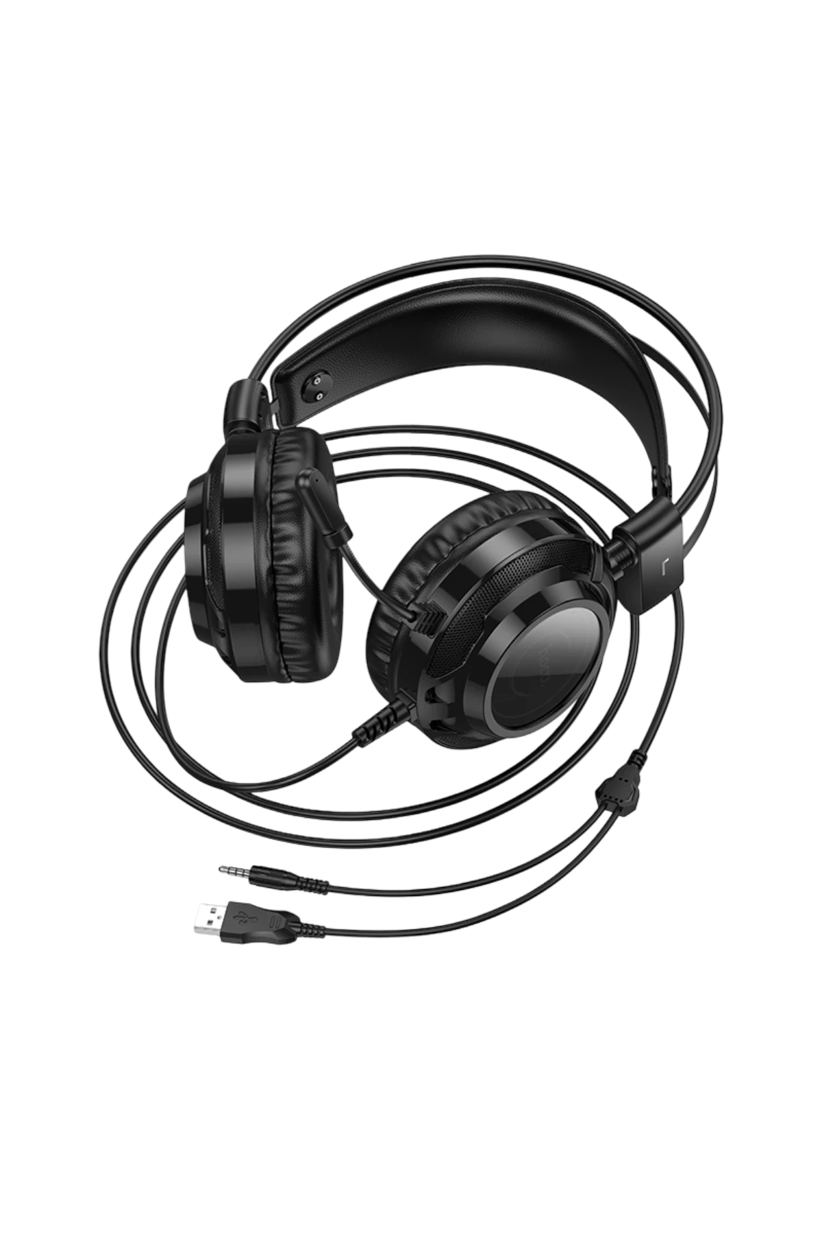 Hoco. W110 RGB Aydınlatmalı 2M Kablolu Kafaüstü Gaming Kulaklık - Beyaz