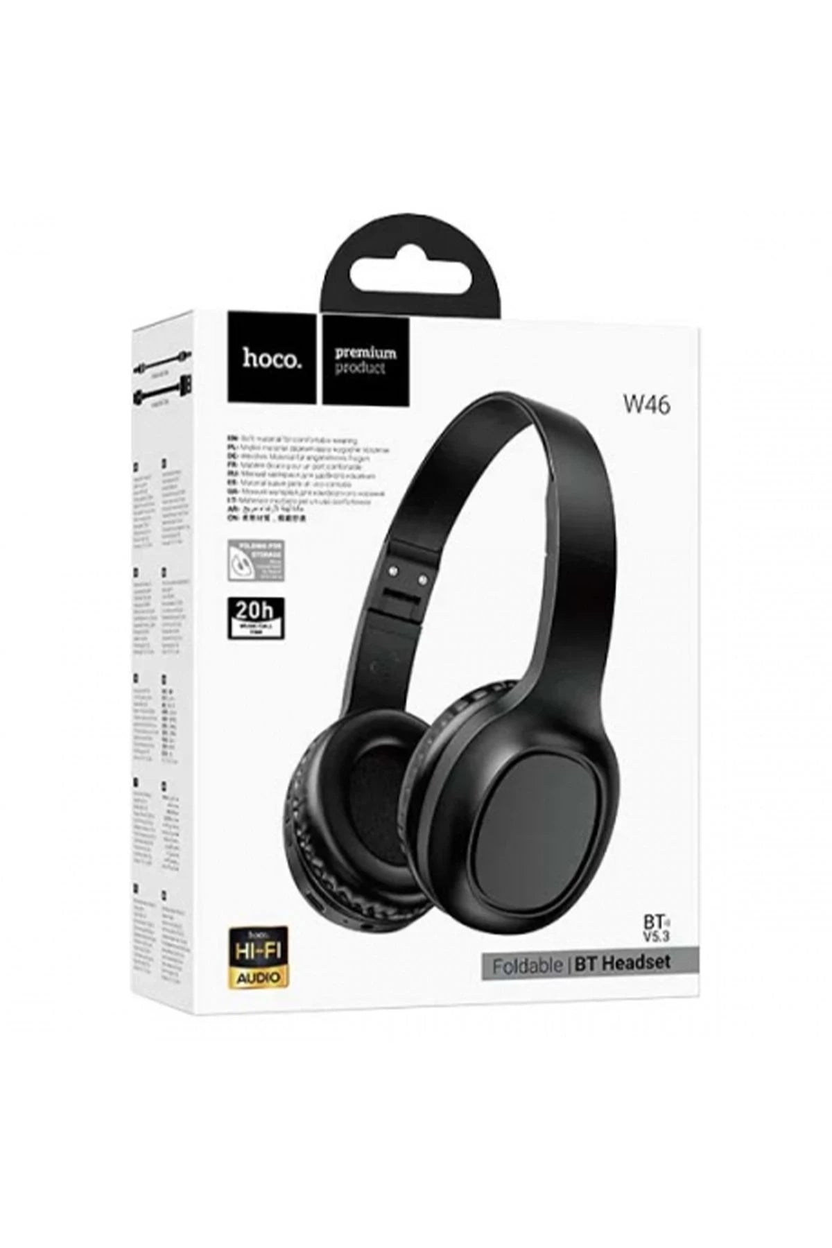 Hoco. W46 Charm Aux Destekli Bluetooth Kablosuz Kulaklık - Siyah