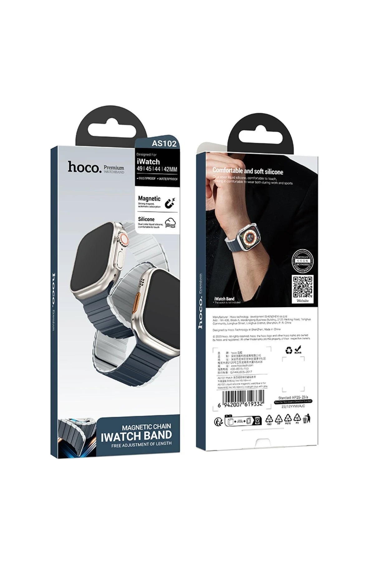 Hoco. Watch 38mm AS102 Silikon Kordon - Lacivert-Gri