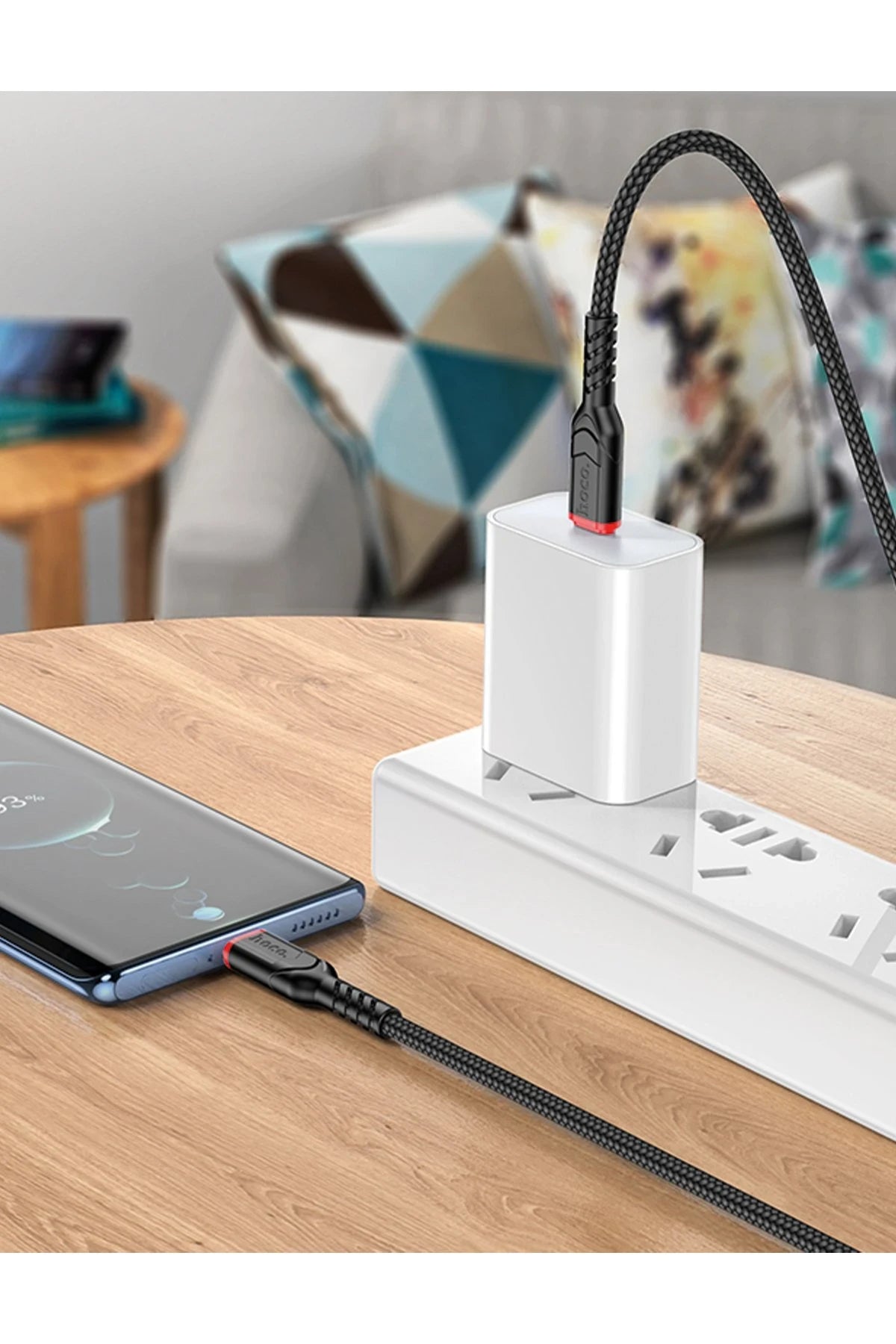 Hoco. X59 Victory 1M 60W Type-C to Type-C PD Hızlı Şarj Data Kablosu - Siyah