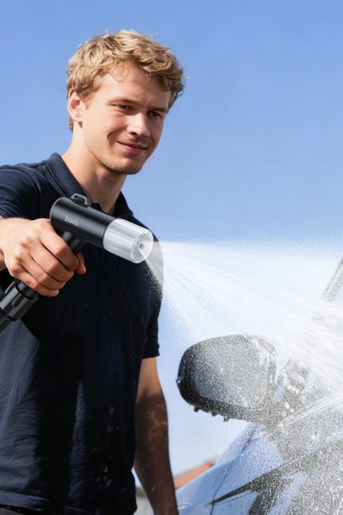 Hoco. ZP17 Meihao Basınçlı Doğrudan Enjeksiyon 15m Hortumlu Su Tabancası - Siyah