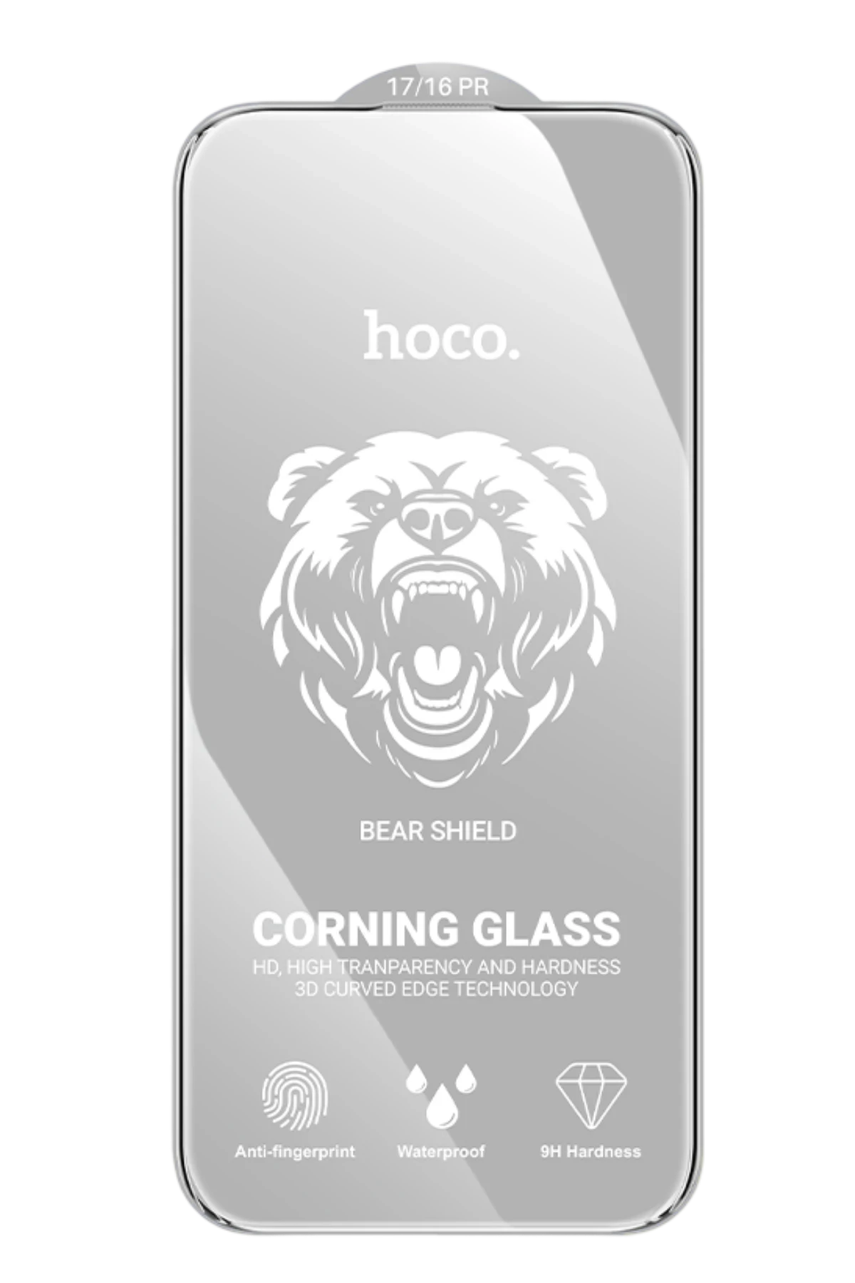 Hoco. Apple iPhone 17 Bear Shield Corning Cam Ekran Koruyucu - Siyah