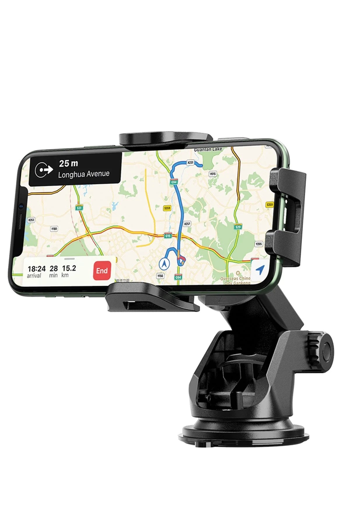 Hoco. CA76 Touareg Vantuzlu Ayarlanabilir Araç Tutucu - Siyah