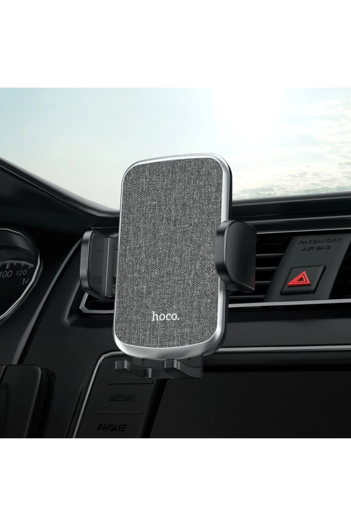 Hoco. CA94 Polaris Izgara Klipsli Ayarlanabilir Araç Tutucu - Siyah