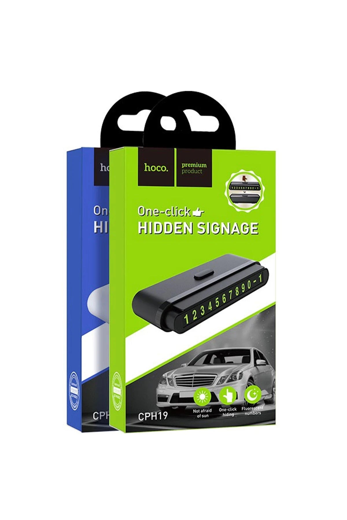 Hoco. CPH19 Yapışkanlı Araç Numaratörü - Siyah