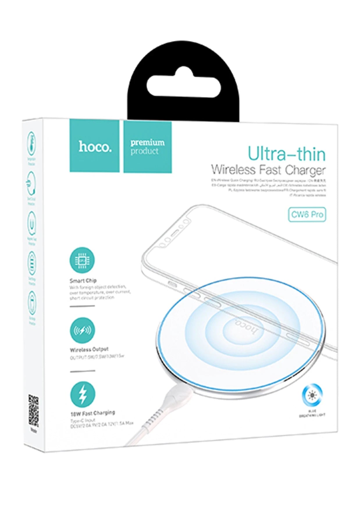 Hoco. CW6 Pro Easy 15W 1M Kablosuz Magsafe Şarj Cihazı - Beyaz