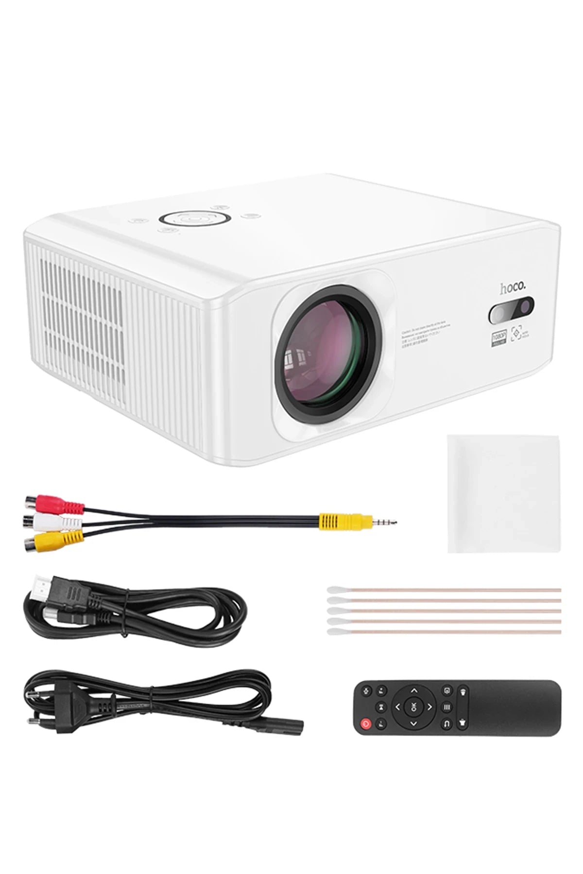 Hoco. DT3 Smart Elektrik Otomatik Odaklanma Özellikli 1080P Android Kablosuz Projeksiyon Cihazı - Beyaz