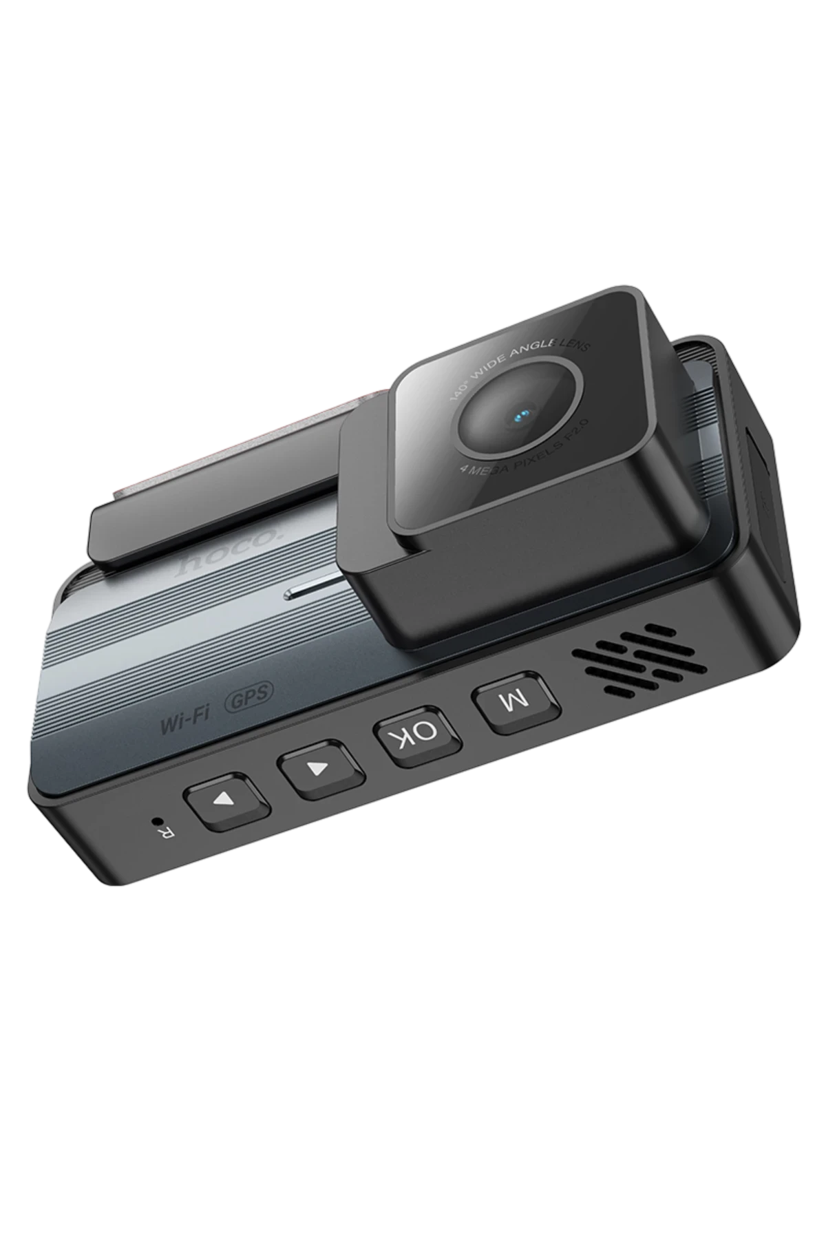 Hoco. DV12 2K GPS Destekli Ön ve Arka Kameralı Araç Kamerası - Gri