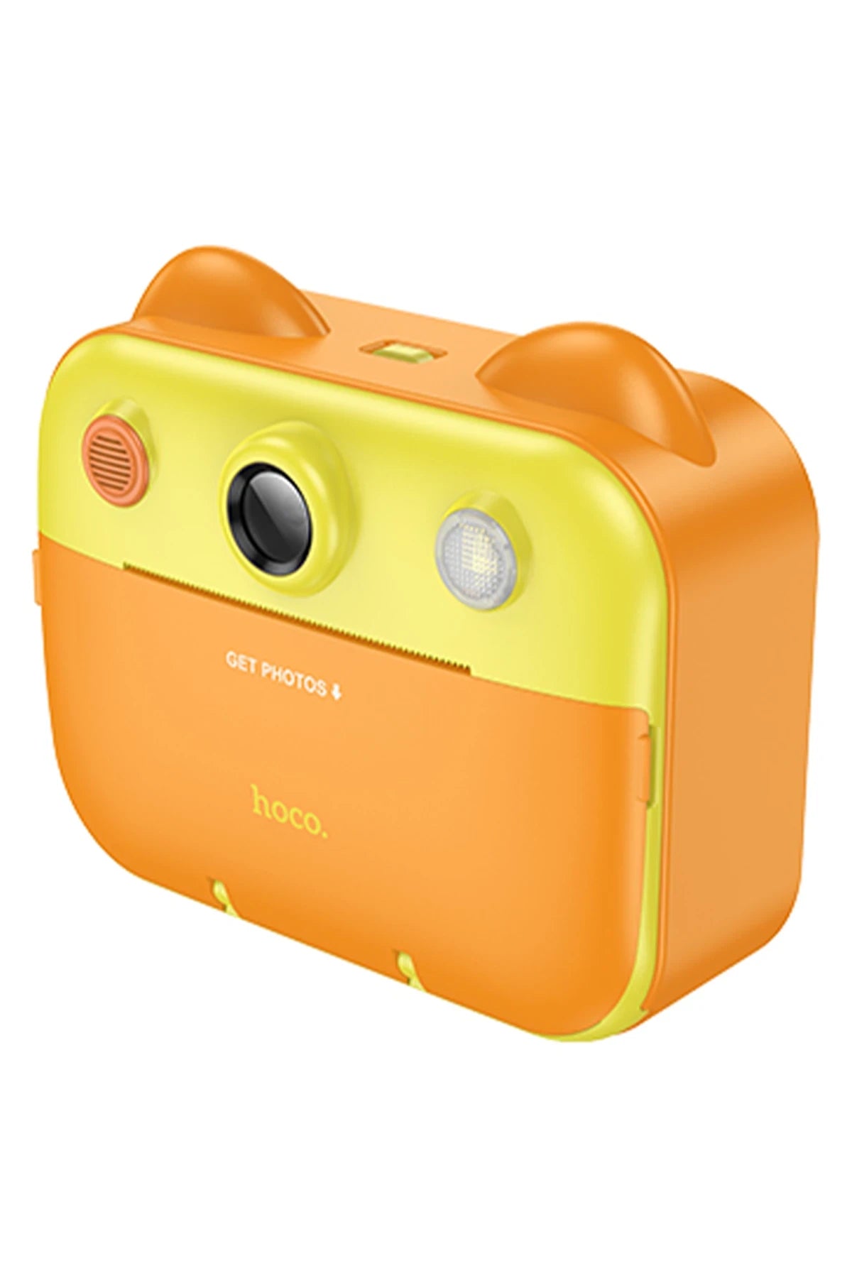 Hoco. DV204 IPS HD Ekranlı Çift Kameralı Fotoğraf Çıkartma Özellikli Çocuk Kamerası - Sarı
