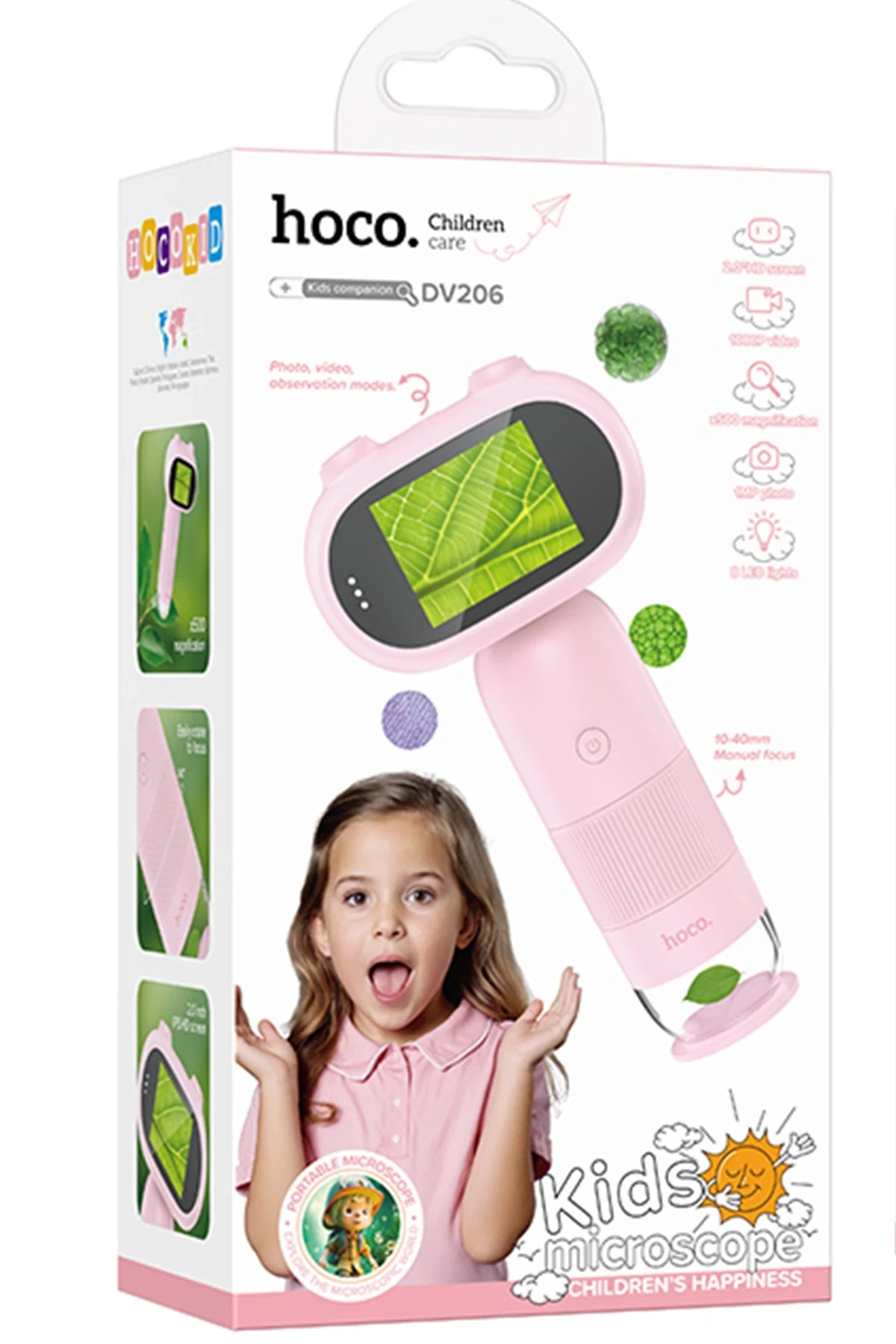 Hoco. DV206 IPS Ekranlı Video Kayıt Özellikli Çocuk Mikroskobu - Pembe