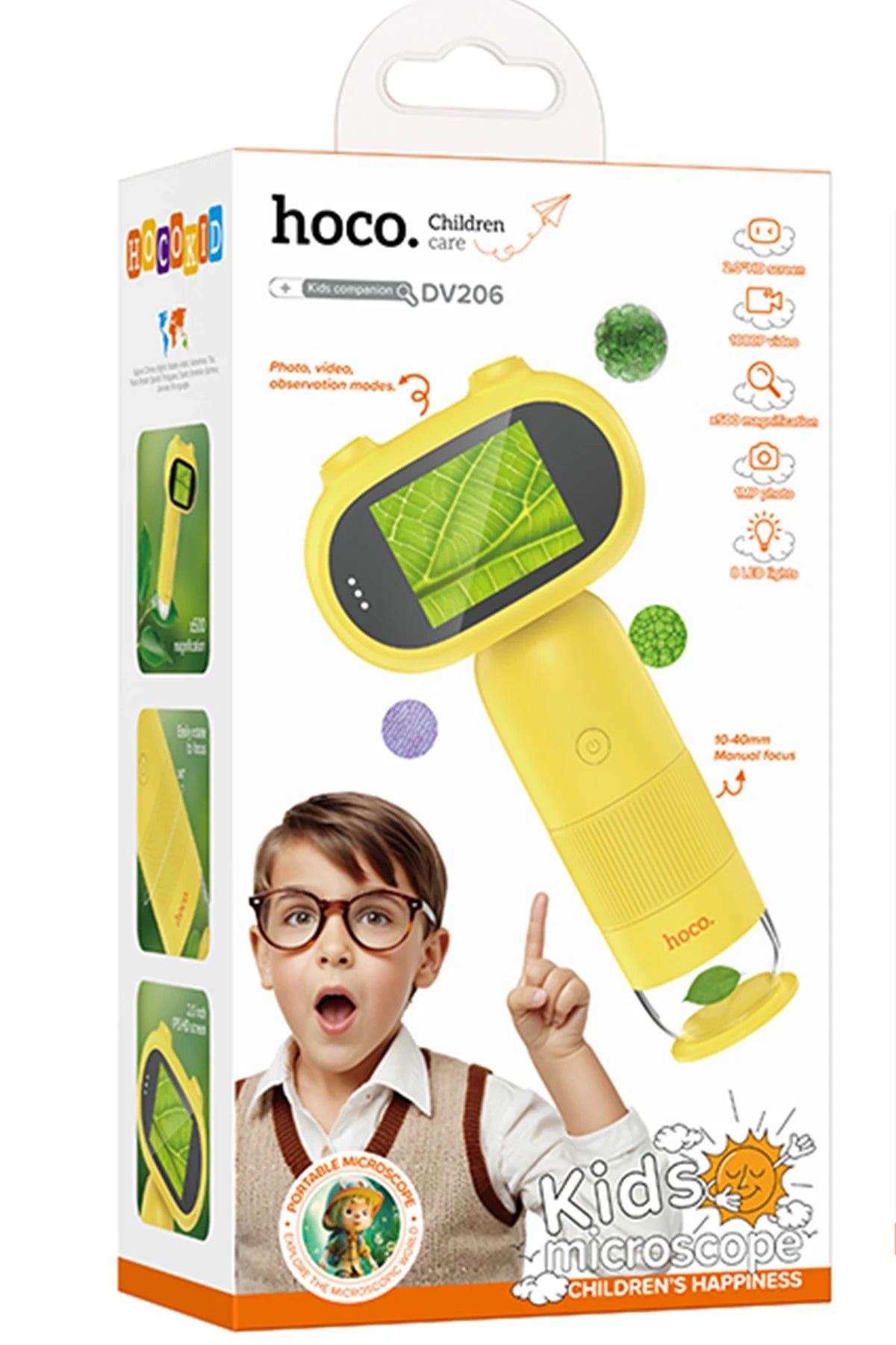 Hoco. DV206 IPS Ekranlı Video Kayıt Özellikli Çocuk Mikroskobu - Sarı
