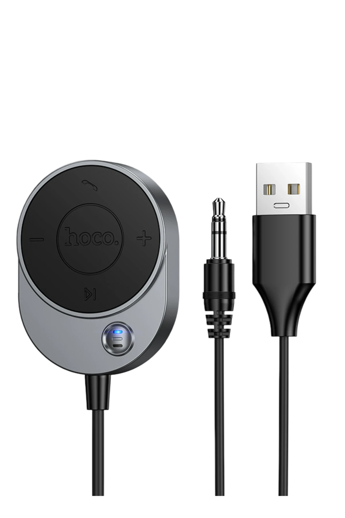 Hoco. E150 Tak Çalıştır AUX Bluetooth Ses Dönüştürücü - Gri