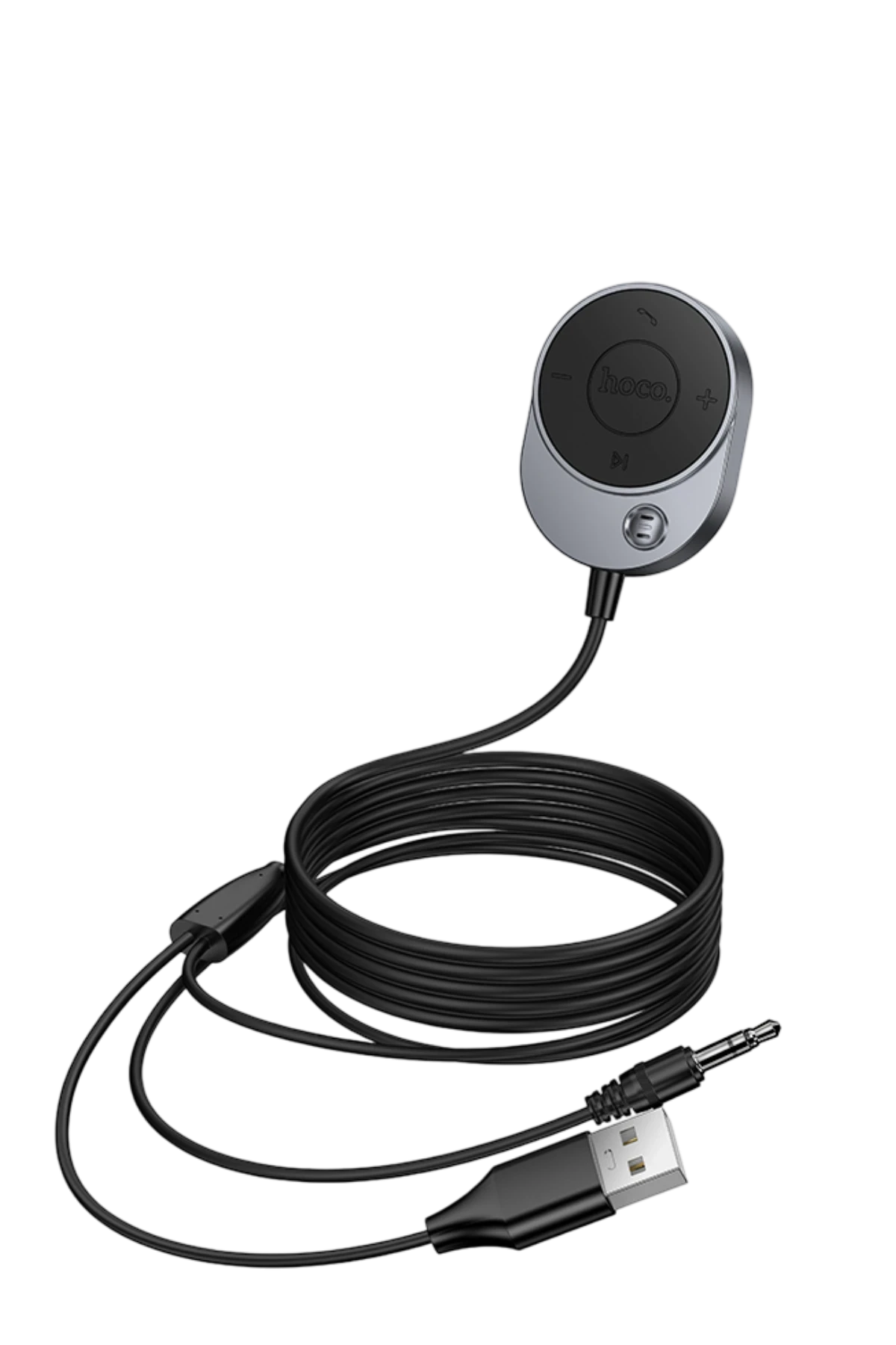 Hoco. E150 Tak Çalıştır AUX Bluetooth Ses Dönüştürücü - Gri