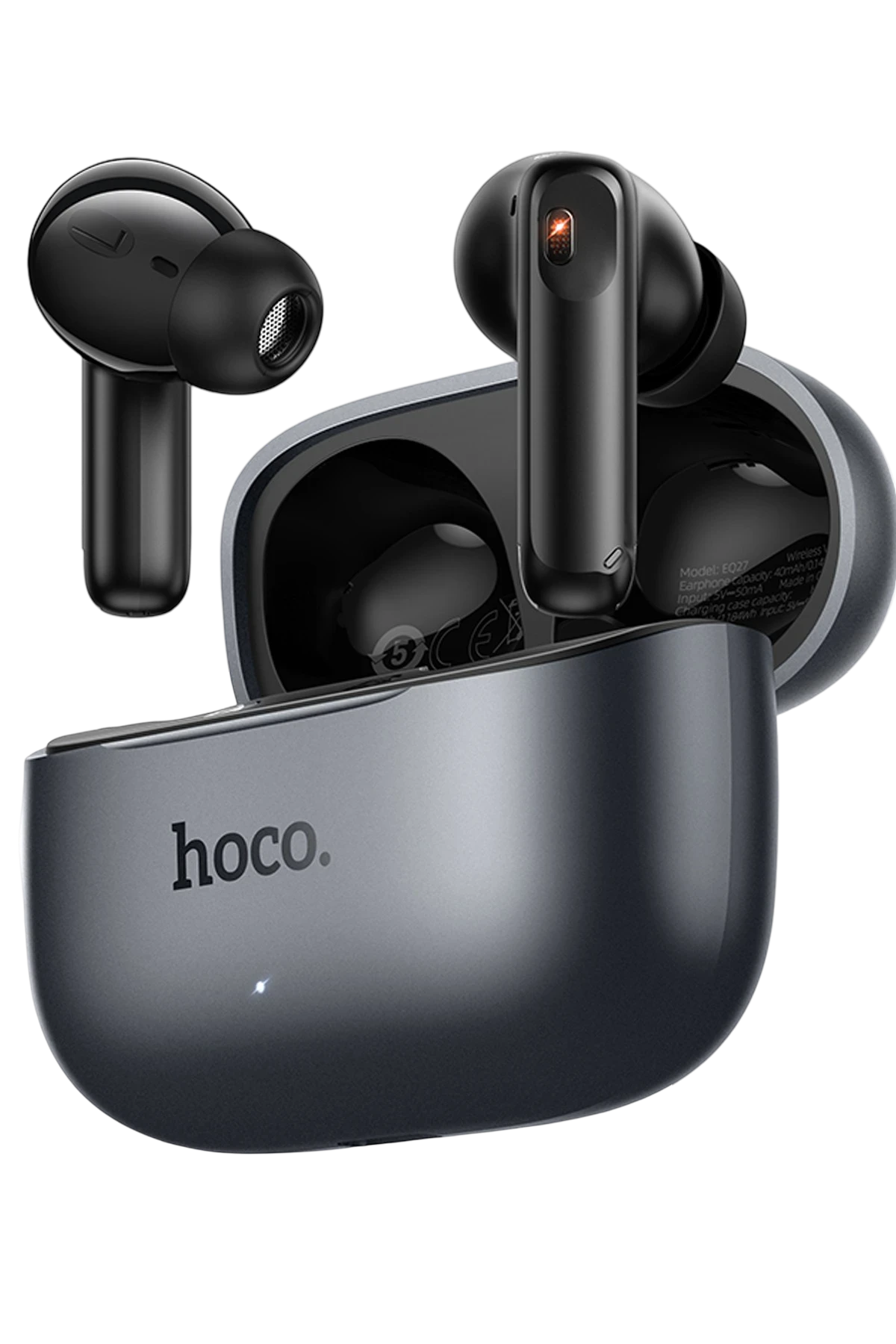 Hoco. EQ27 Fun Aktif Gürültü Engelleyici Özellikli Yapay Zeka Destekli Bluetooth 5.4 Kablosuz TWS Kulaklık  – Gri