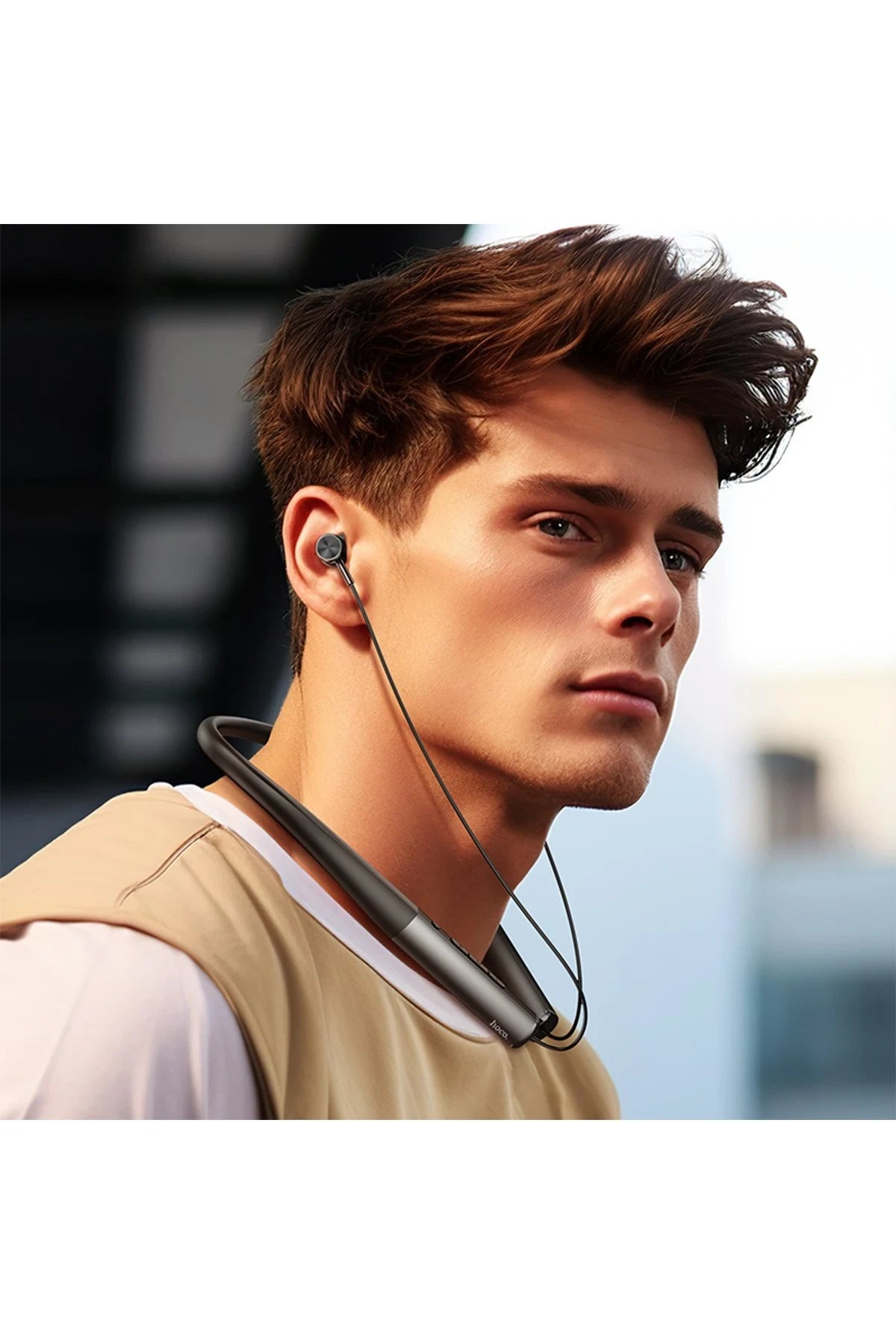 Hoco. ES71 Platinum BT 5.3  Boyun Askı Özellikli Kablosuz Bluetooth Kulaklık - Mor