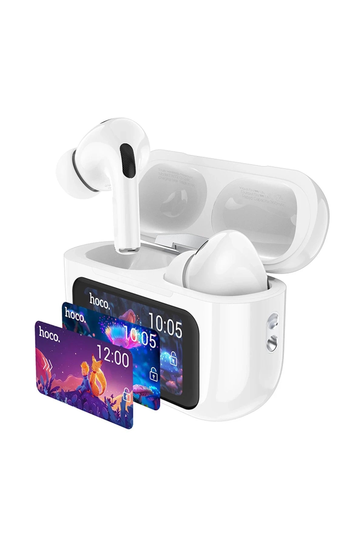 Hoco. EW72 BT 5.4 Aktif Gürültü Engelleyici Özellikli Dijital Dokunmatik Ekranlı Airpods Bluetooth Kulaklık - Beyaz