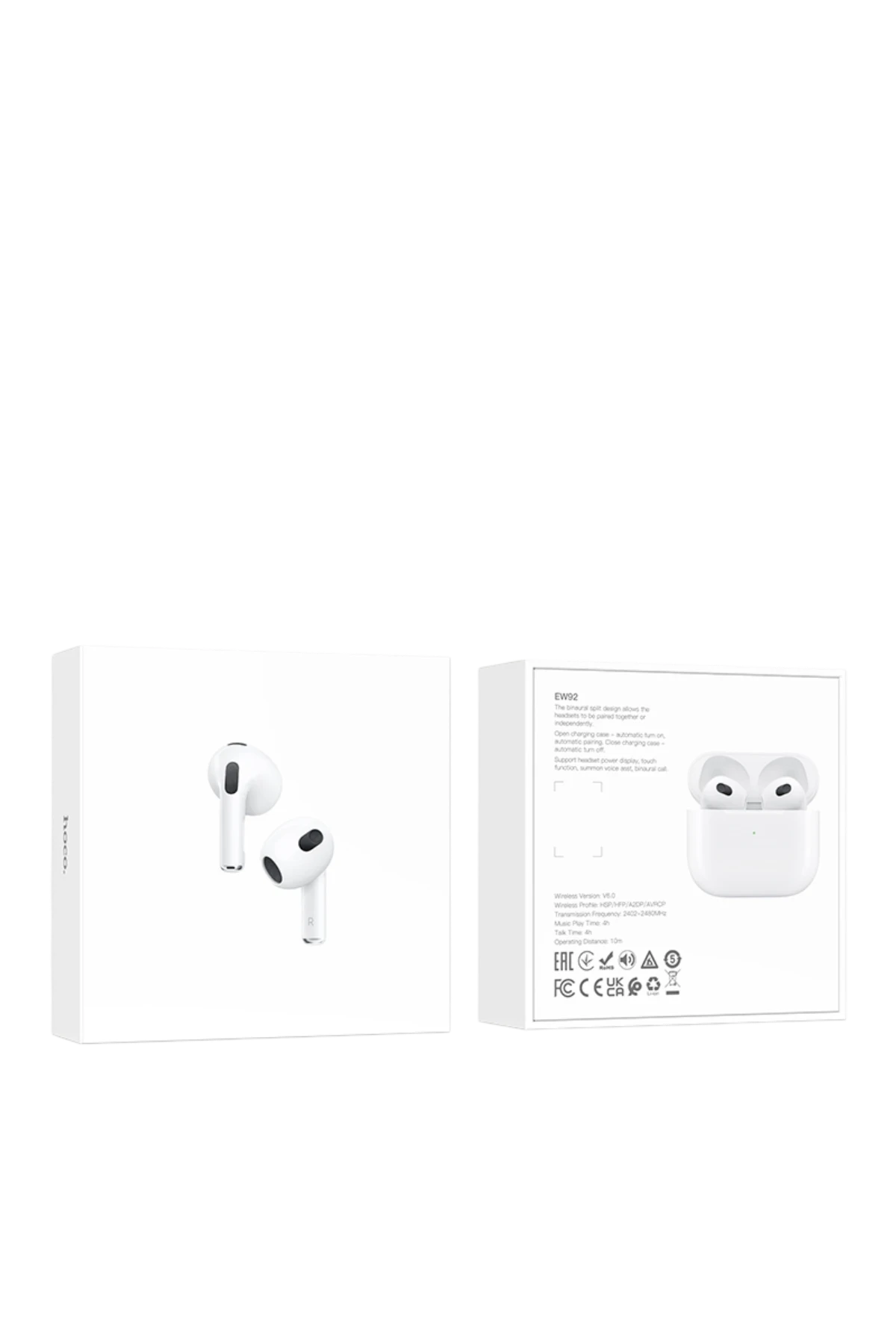 Hoco EW92 Bluetooth 6.0 Kablosuz TWS Kulaklık - Beyaz