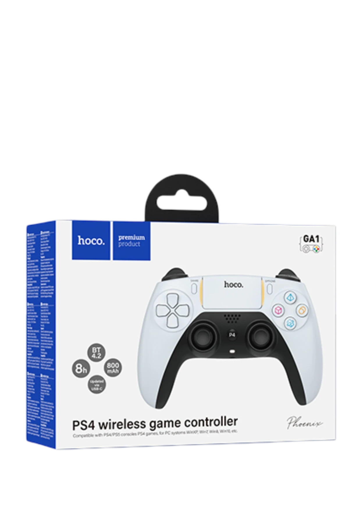 Hoco. GA1 Phoenix Çoklu Platform Uyumlu (PS4 ve PC) Kablosuz Oyun Kolu - Beyaz