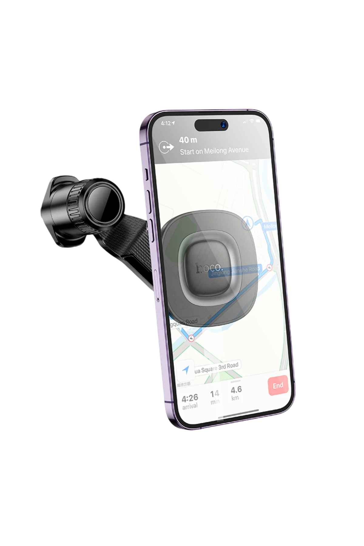 Hoco. H74 Crown Ring Manyetik Araç Tutucu - Siyah