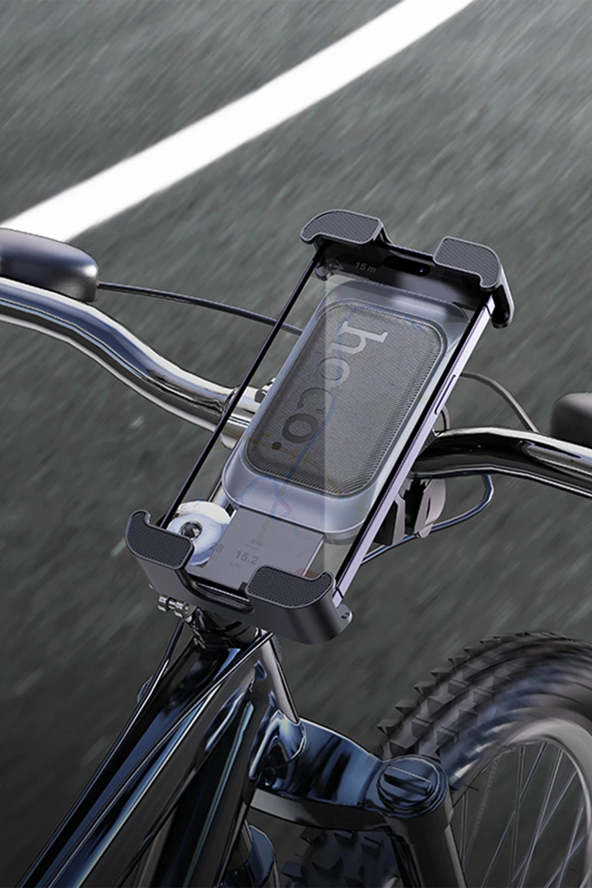 Hoco. H82 Vista Bisiklet ve Motosiklet İçin Universal Telefon Tutucu - Siyah