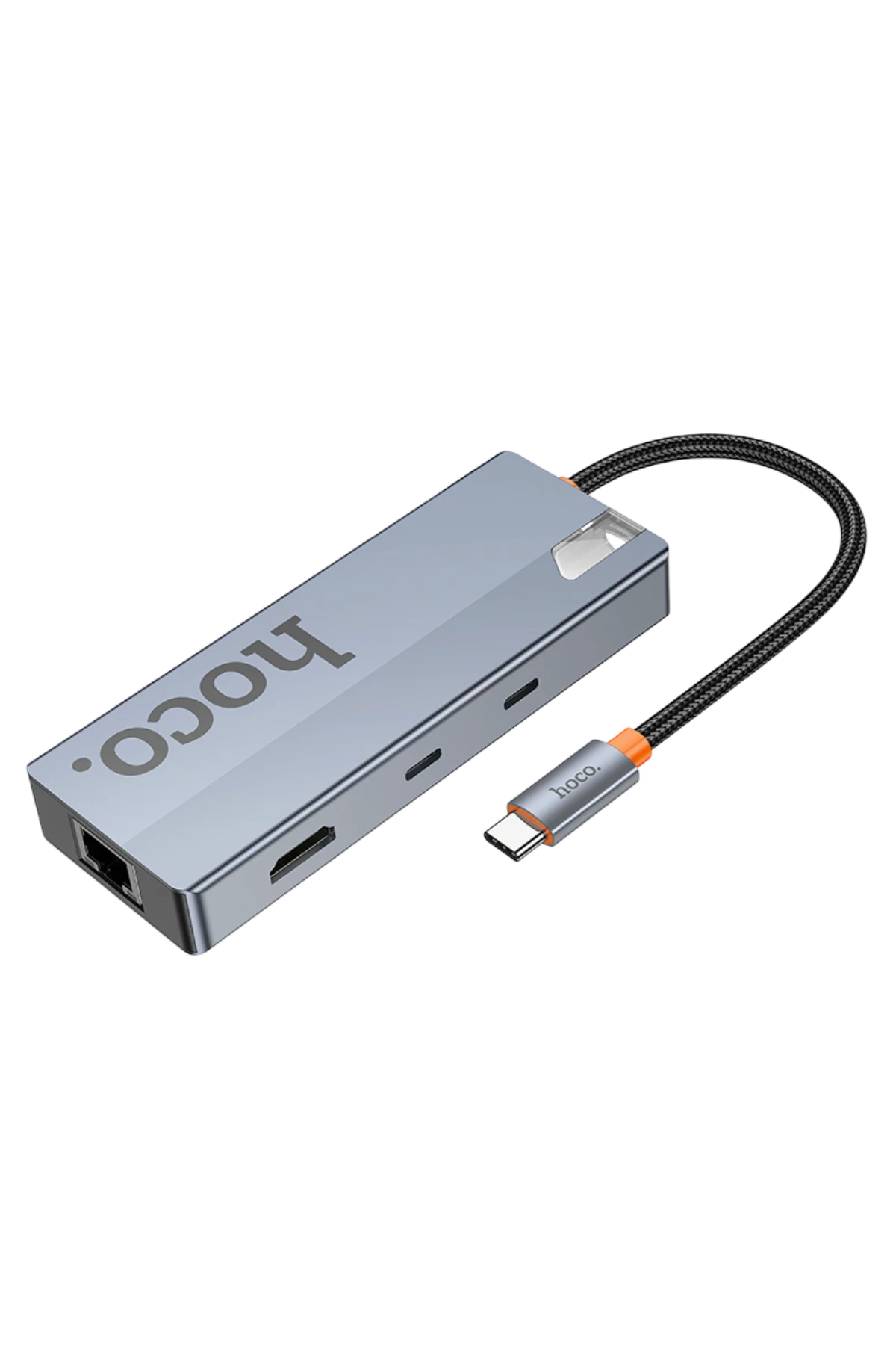 Hoco. HB52 Wow 8in1 100W PD 100 Mbps Ethernet 4K Hub Dönüştürücü - Gri