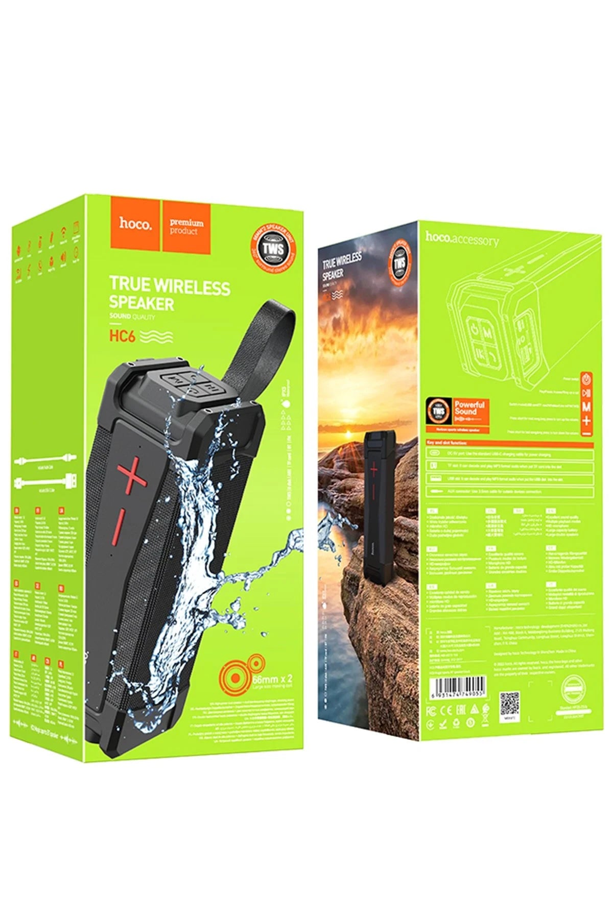 Hoco. HC6 Magic Sports 10W Bluetooth Kablosuz Hoparlör - Siyah