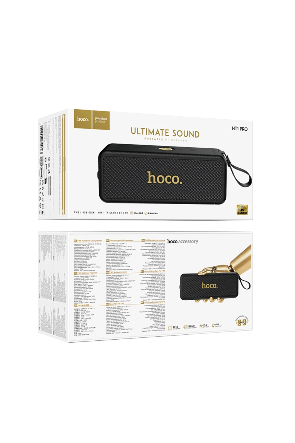 Hoco. HT1 Pro Marquis Sports Bluetooth Kablosuz Hoparlör - Siyah