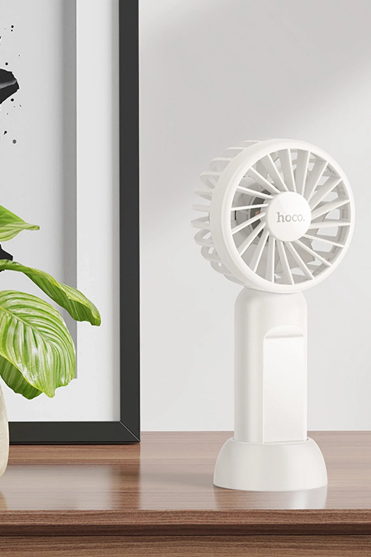 Hoco. HX60 Nimble El Tipi ve Masaüstü Soğutucu Fan - Beyaz