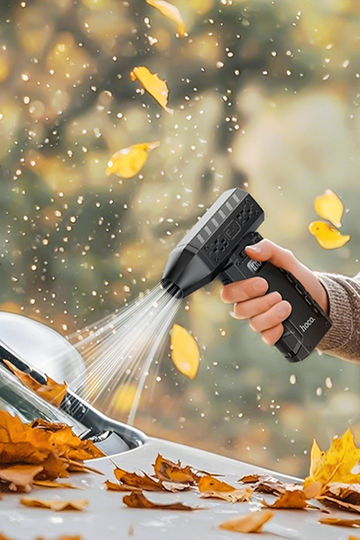 Hoco. HX67 Force Dijital Göstergeli 80.000 RPM Hava Kompresörü - Siyah