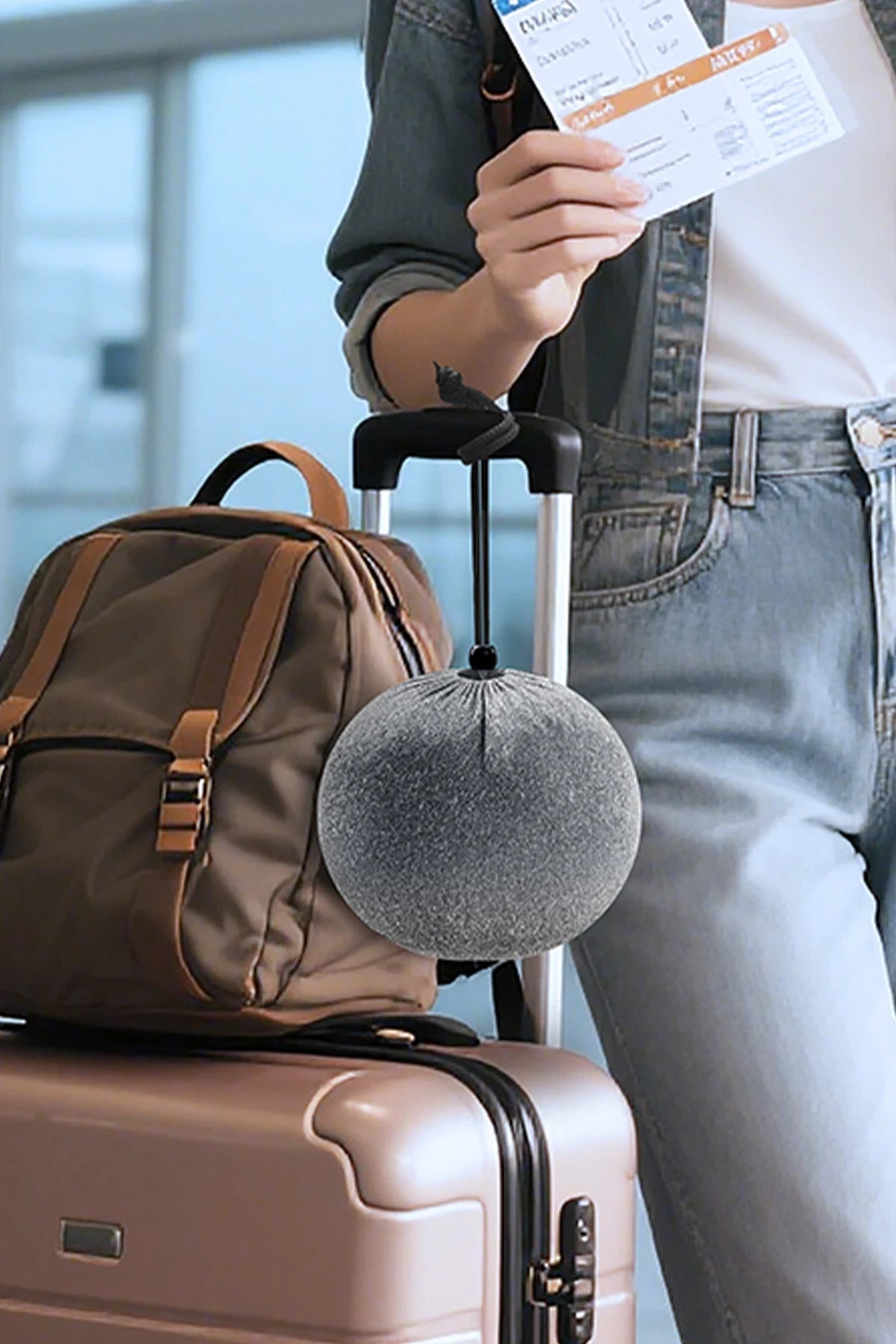 Hoco. HX70 360 Derece Hafızalı Seyahat Boyun Yastığı - Gri