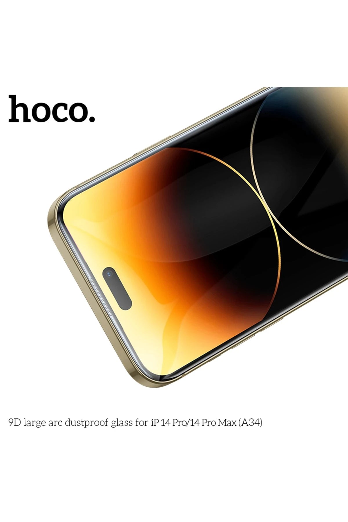 Hoco. iPhone 14 Pro 9D Dustproof Cam Ekran Koruyucu - Siyah