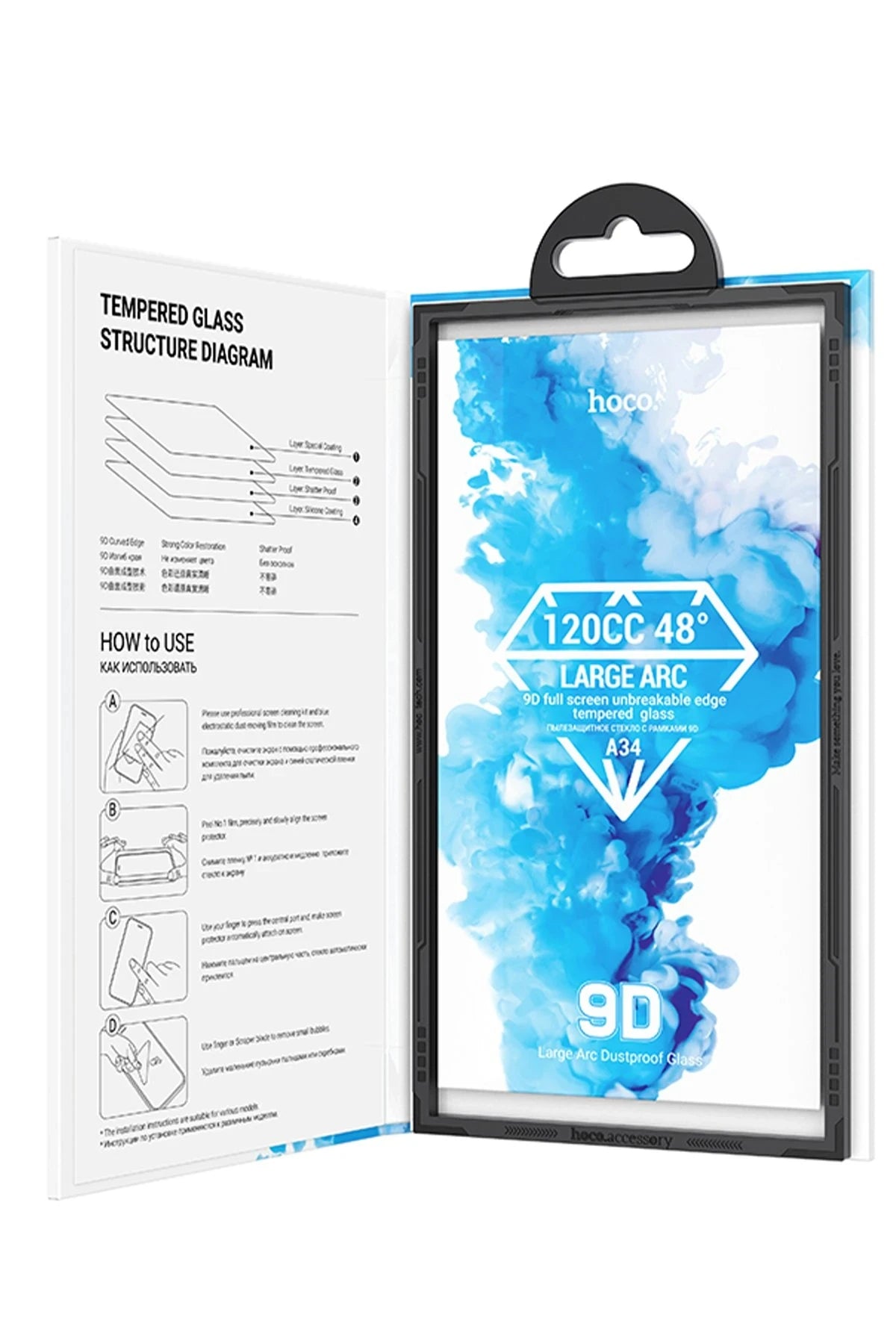 Hoco. iPhone 15 Pro Max 9D Dustproof Cam Ekran Koruyucu - Siyah