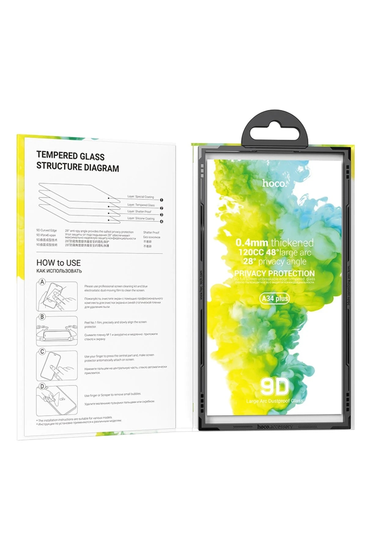 Hoco. iPhone 16 Pro 9D Dustproof Hayalet Cam Ekran Koruyucu - Siyah