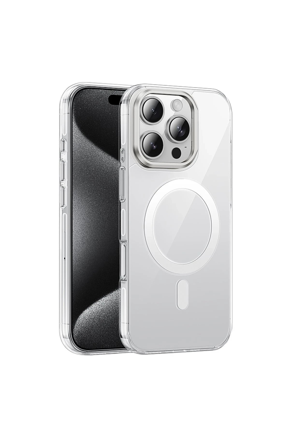 Hoco. iPhone 16 Pro ile Uyumlu Invisible Kablosuz Şarj Özellikli Kapak - Şeffaf