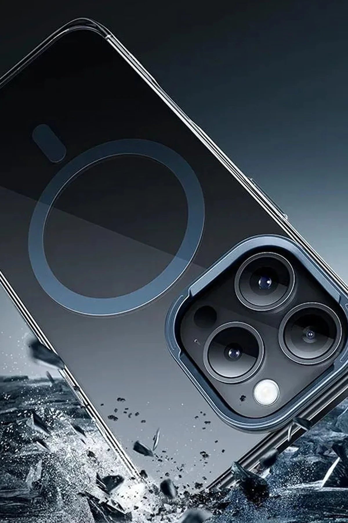 Hoco. iPhone 16 Pro Max ile Uyumlu Vip Kablosuz Şarj Özellikli Kılıf - Şeffaf