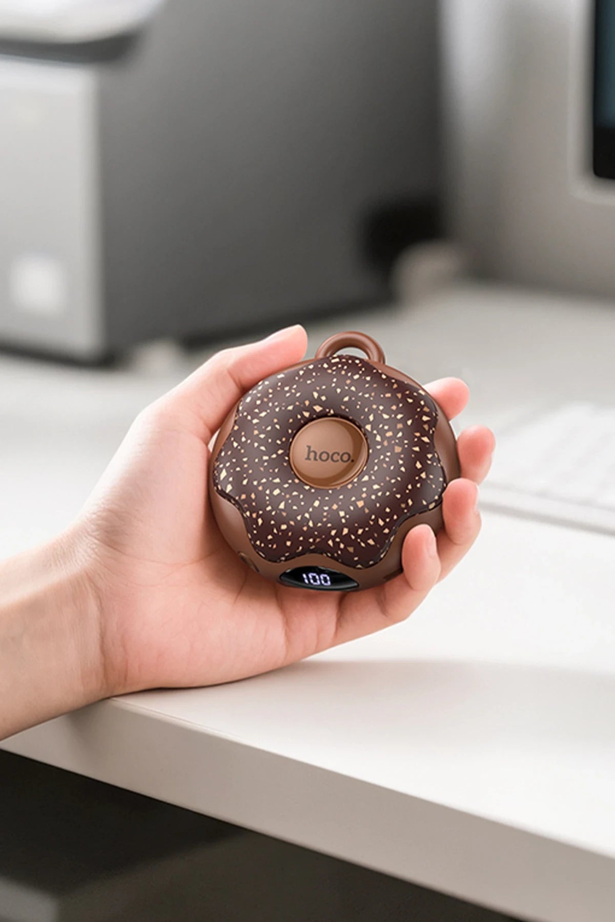 Hoco. J168 Donut Çift Taraflı Isıtmalı El Isıtıcı - Kahverengi