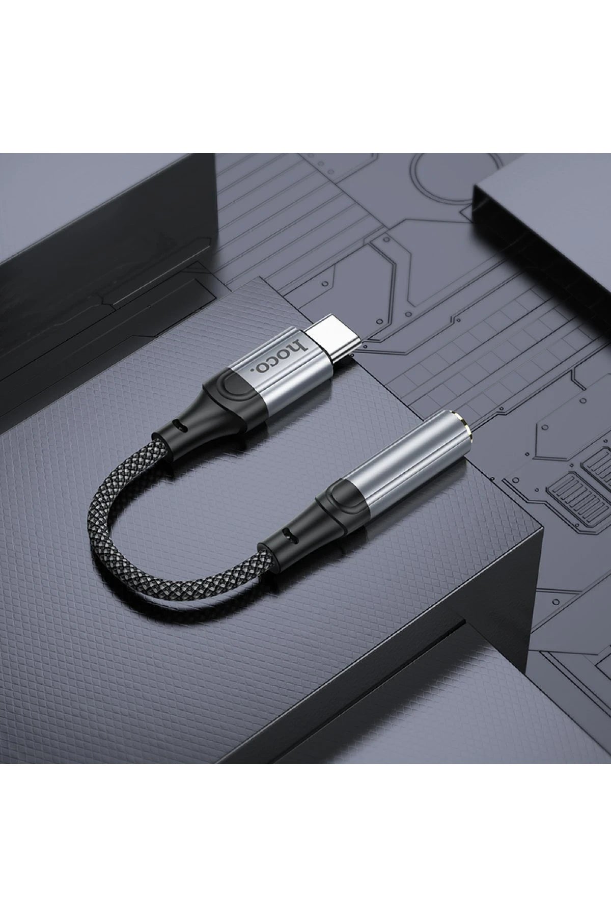 Hoco. LS36 Type-C to Aux Dönüştürücü - Siyah