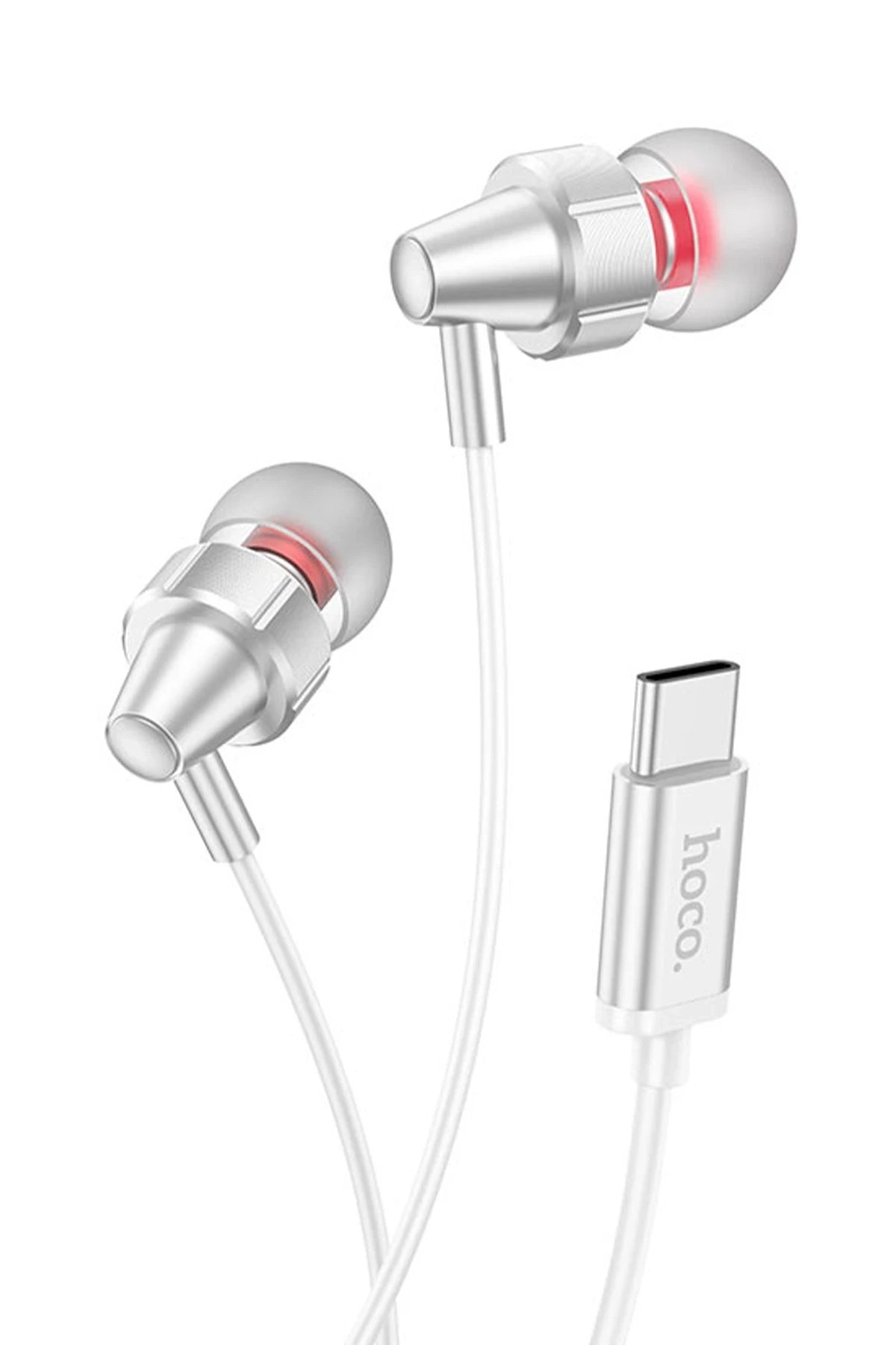 Hoco. M90 Delight 1.2M Type-C Dijital Mikrofonlu Kablolu Kulaklık - Gümüş