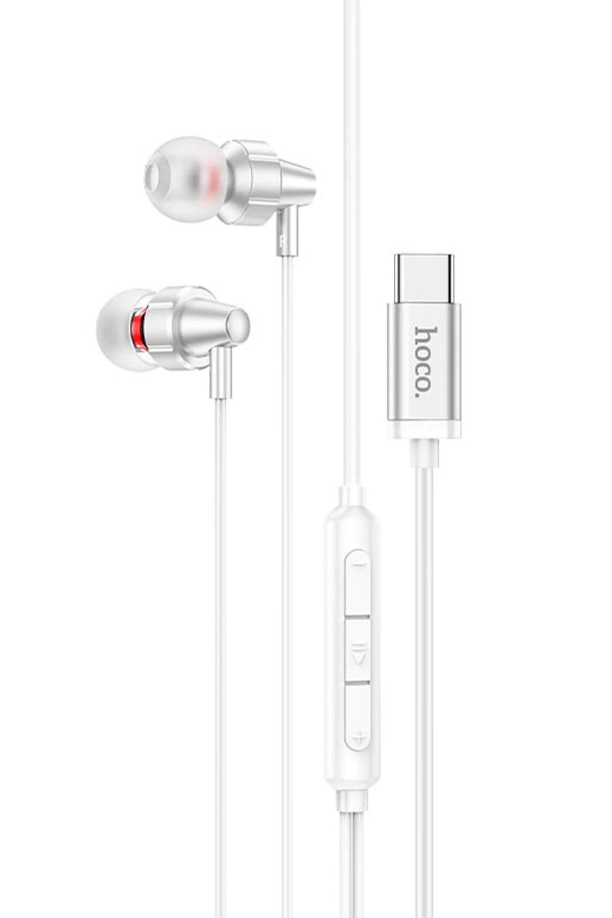 Hoco. M90 Delight 1.2M Type-C Dijital Mikrofonlu Kablolu Kulaklık - Gümüş