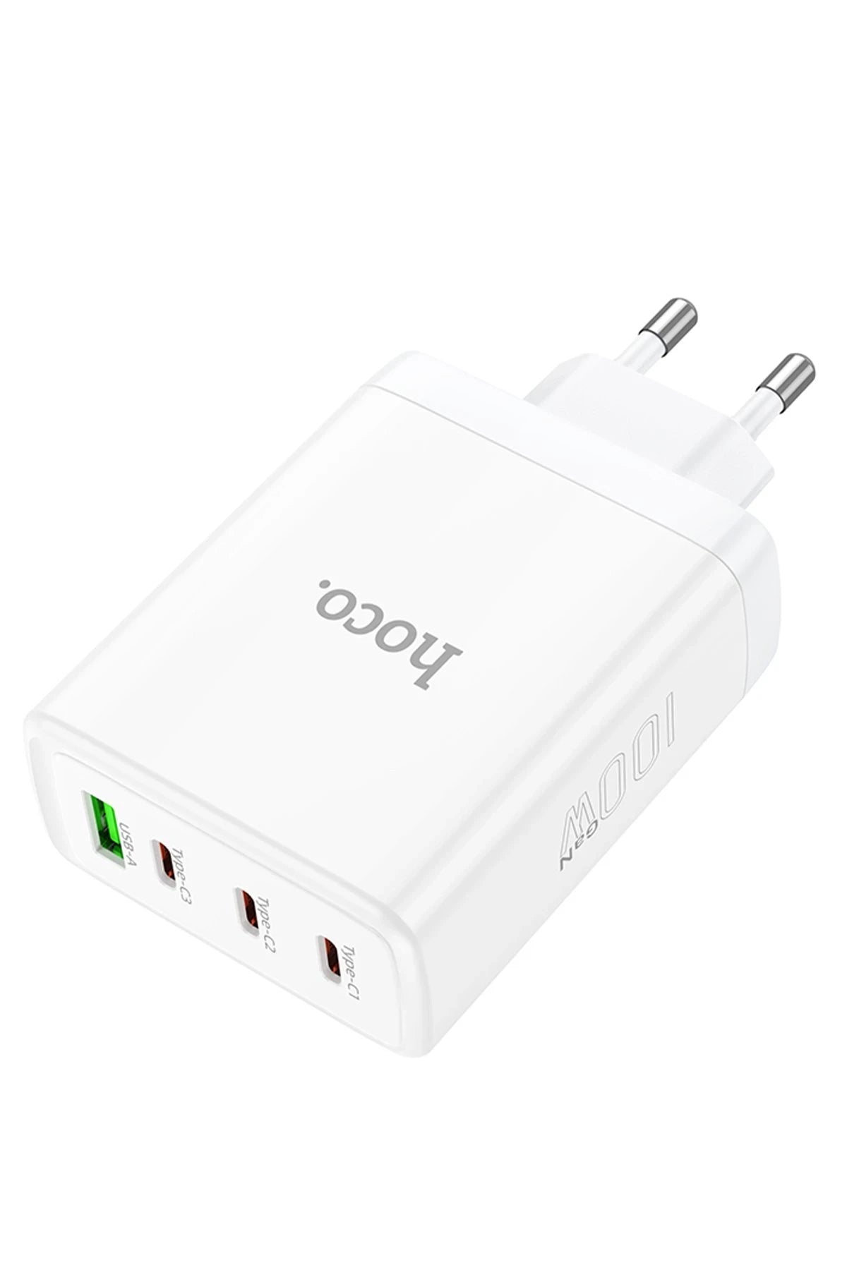 Hoco. N31 Leader PD 100W 3 Adet Type-C 1 Adet USB Şarj Aleti - Beyaz
