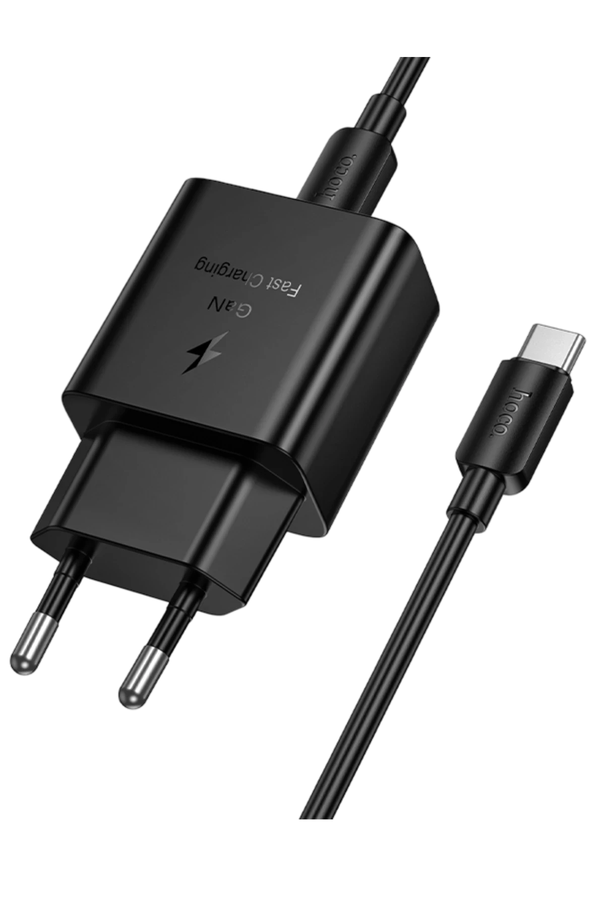 Hoco. N76 Star 25W Type-C Çıkışlı Ekstra Type-C to Type-C Kablolu PD Hızlı Şarj Aleti – Siyah