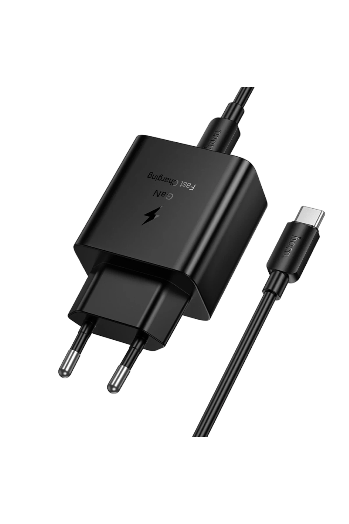Hoco. N77 Star 45W Type-C Çıkışlı Ekstra Type-C to Type-C Kablolu PD Hızlı Şarj Aleti - Siyah