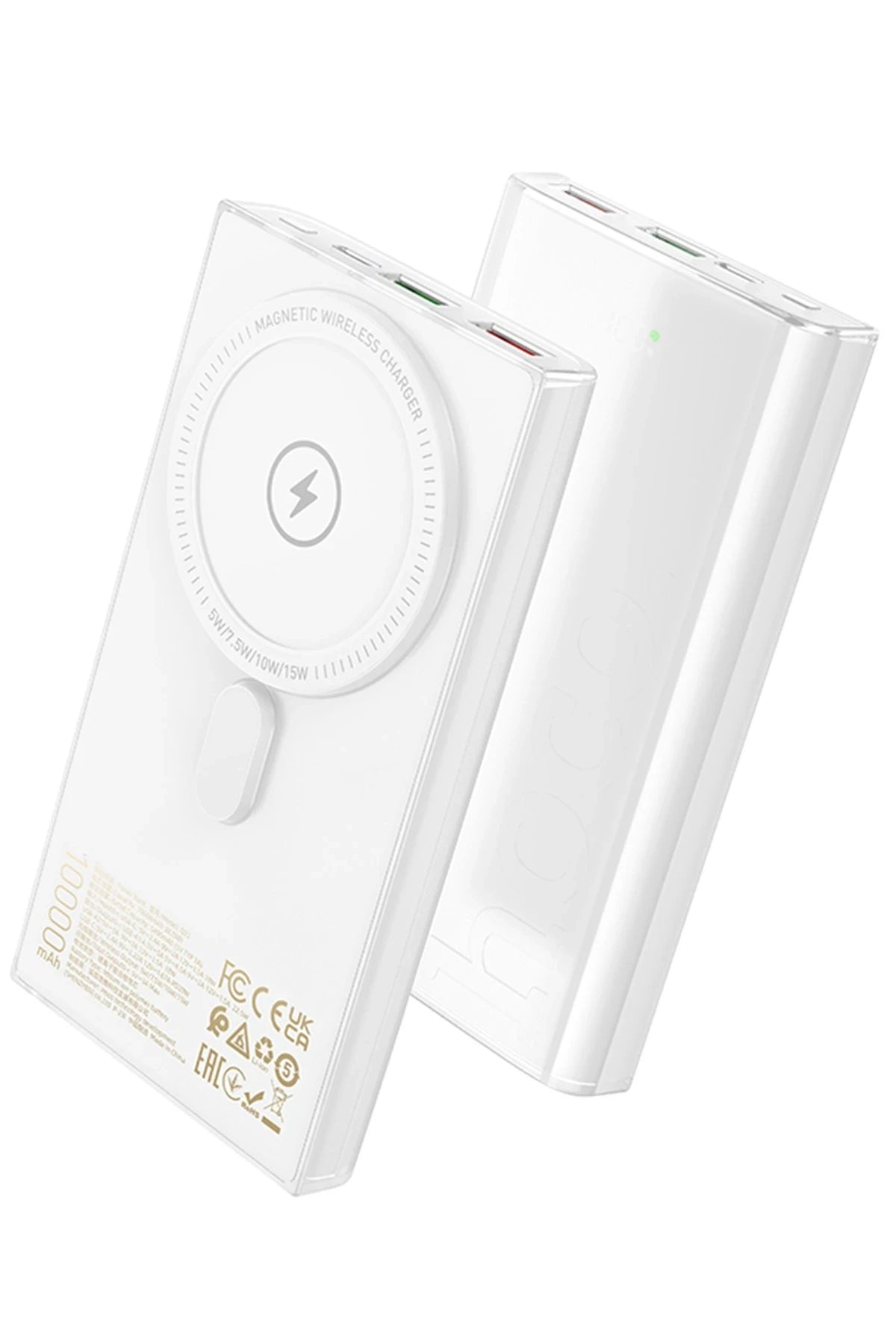 Hoco. Q22 Taurus 22.5W PD 20W Magsafe Dijital Ekranlı Powerbank - Beyaz