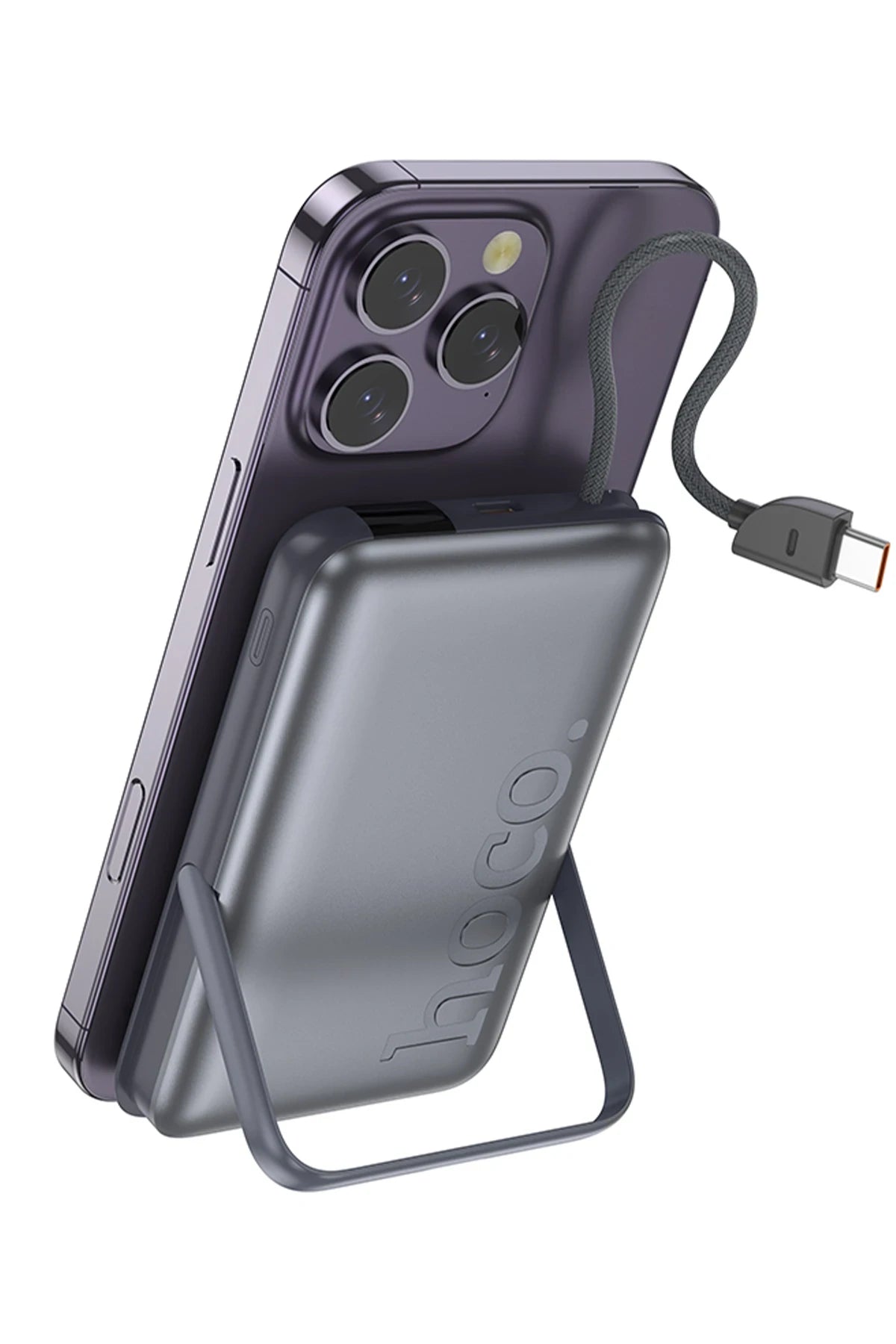 Hoco. Q43 Clever 3in1 10.000 mAh PD 20W Standlı Magsafe Powerbank - Gri