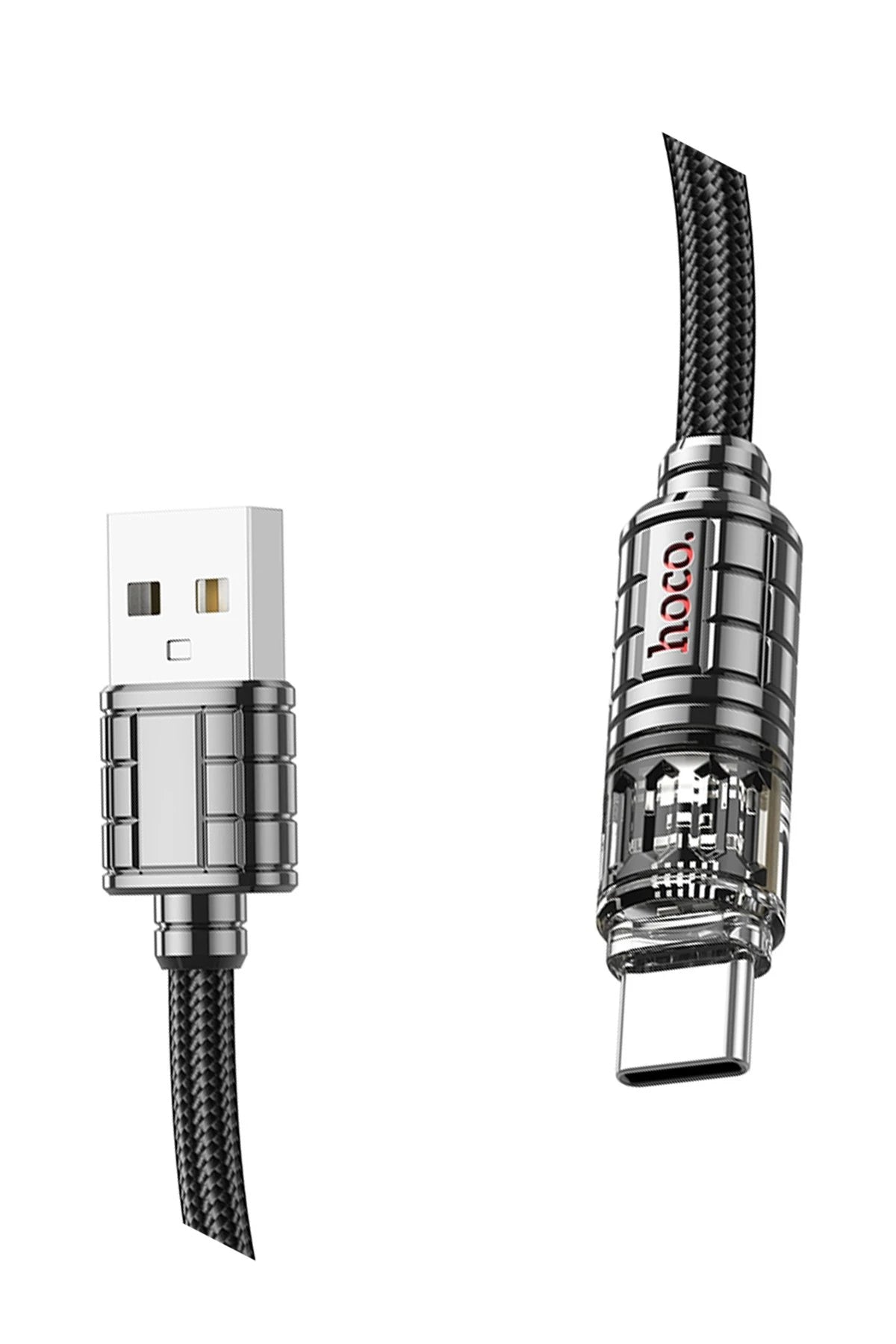 Hoco. U122 1.2M Lantern USB to Type-C Şarj Data Kablosu - Siyah